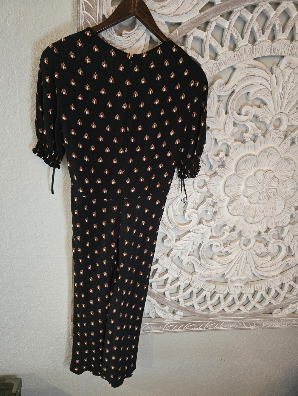 Diane Von Furstenberg Women's V Neck Puffed Short Sleeves Midi Dress 0 - Picture 8 of 11